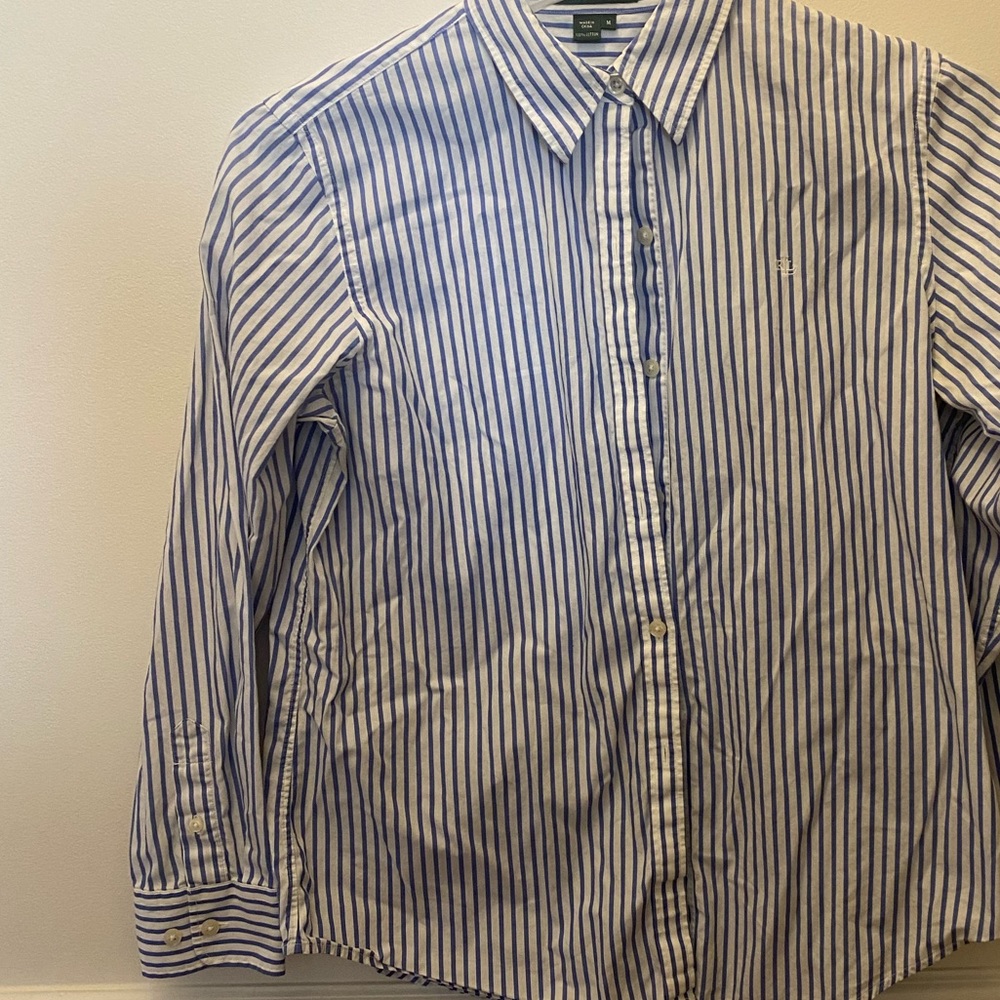 Blue and white striped Ralph Lauren button down